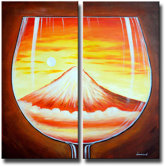 2 Piece 'Glass Mountain' Canvas Art Set