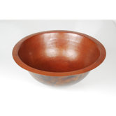 Plain Hammered Copper Round Undermount Sink