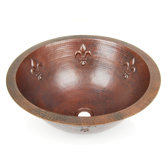 Fleur De Lis Round Copper Undermount Sink