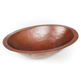 Plain Hammered Copper Oval Undermount Sink
