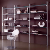 Regalwand "Premium Ok-4" mit Pfosten aus eloxiertem Aluminium
