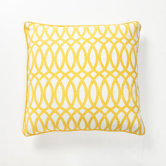 Green Fields Geo Pillow in Yellow Cotton