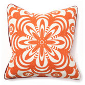 Bohemian Chic Flower Burst Pillow in Orange