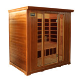 4-Person Cedar Infrared Sauna with Ten Carbon Heaters and Color Therapy Lights