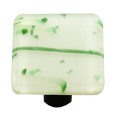Mardi Gras Cabinet Knob in Green / White