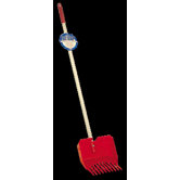 Easy Pet Waste Scoop with Wood Handle in Red