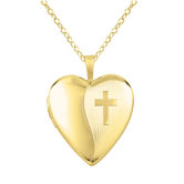 Cross Heart-Shaped Locket Necklace