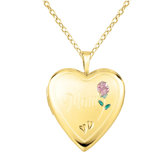 "Mom" Rose Heart Locket Necklace