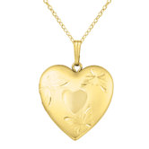 Heart Shaped Locket with Butterflies Necklace