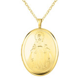 Virgin Mary Oval Locket Necklace