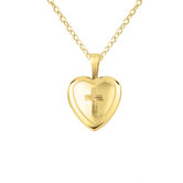 Cross Heart-Shaped Locket Necklace