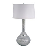 Mercury Glass Fluted Bulb Table Lamp