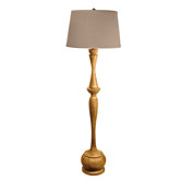 Wood Acacia Urn Floor Lamp