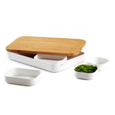 Bento Seven Piece Cut and Prep Bamboo Cutting Board and Prep Bowl Set