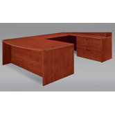 Fairplex Right / Left Bow Front U Executive Desk with Grommet Holes and Wire Management