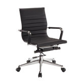 Pantera Metal and Synthetic Low-Back Leather Office Chair