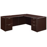 Fairplex Right/Left Junior Executive "L" Desk with 6 Drawers