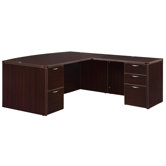 Fairplex Right/Left Bow Front "L" Executive Desk with 5 Drawers