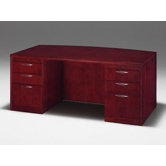 Summit Reed Executive Bow Front Desk (Flat Pack)