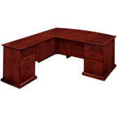 Del Mar Right Single Pedestal Bow Front Executive Desk