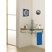 Modern Glass 23" Clear Simplicity Corner Vanity