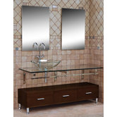 Modern Glass Clear Horizon II Large Vanity