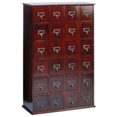 Library Style 24 Drawer Multimedia Cabinet