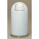 Metal Series 12 Gallon Dome Top Trash Can in White