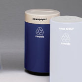 Fiberglass Series 25 Gallon Round Paper Recycling Container