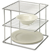 2 Tier Wire Cabinet Corner Shelf in Chrome