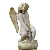 Angels Como Cherub and Lion with Wings Statue