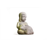 Animals Girl Petting Rabbit Statue