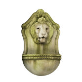 Fiber Stone Aged Lion Wall Fountain
