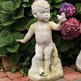Children Nature's Child with Bird Statue