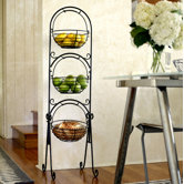 Scroll 3-Tier Floor Basket Stand