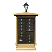 Stucco Short Pedestal CBU Mailbox Center Column with Solar Lamp