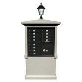 Stucco Tall Pedestal CBU Mailbox Center Column with Solar Lamp