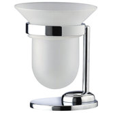 Cantori Free Standing Frosted Glass Tumbler and Toothbrush Holder