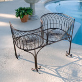 Tete a Tete Kissing Metal Garden Bench