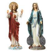 Italian Style Devotional Art Jesus and Mary Sculptures