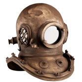 Replica Deep Sea Diver's Helmet in Antique Brass