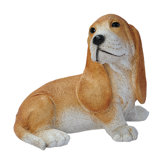 Basset Puppy Dog Statue in Brown