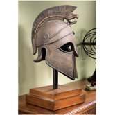 Macedonian Battle Helmet Museum Sculpture in Antique Bronze