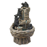 Resin Rocky Mountain Splash Black Bears Garden Fountain