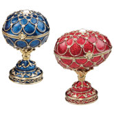 Royal Palace Faberge Style Enameled Eggs Set