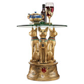 Royal Golden Bastet Egyptian End Table