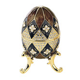 Harlequin Faberge Style Enameled Eggs Set
