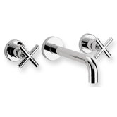 Luxe Wall Mounted Bathroom Faucet with Double Cross Handles