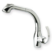 Metrohaus One Handle Single Hole Kitchen Faucet with Lever Handle and Pull-out Spray