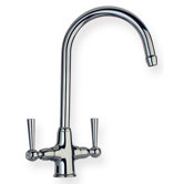 Metrohaus Two Handle Single Hole Bar Faucet with Gooseneck Swivel Spout and Dual Handles